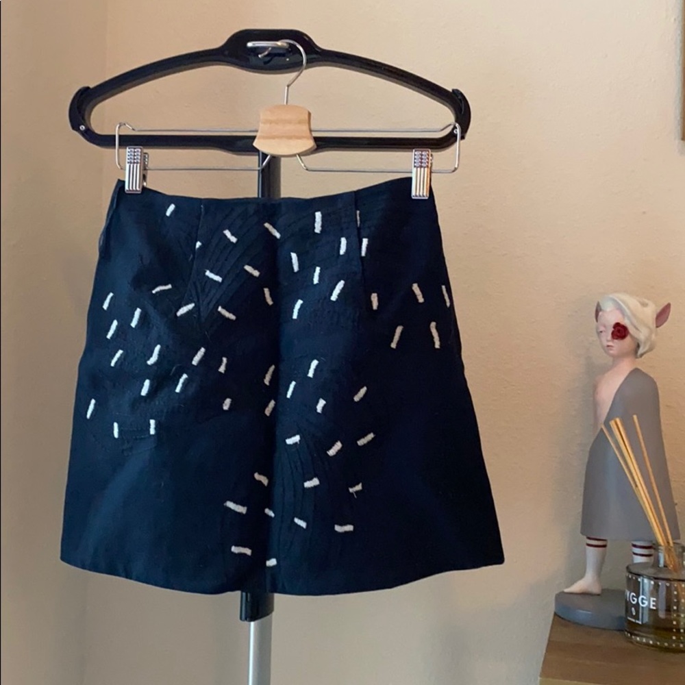 C/MEO Collective navy patterned skirt